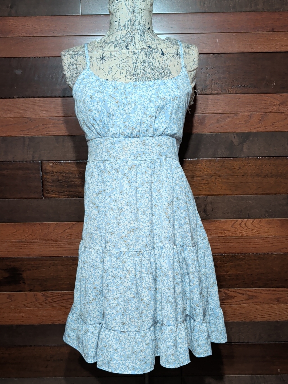 SHEIN Light Blue Floral Spaghetti Strap Sundress